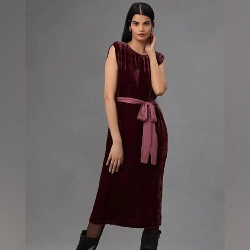 Anthropologie Velvet by Graham and Spencer Velvet Midi Dress NWT